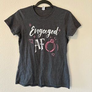 Gray 'Engaged AF' Graphic T-Shirt size small